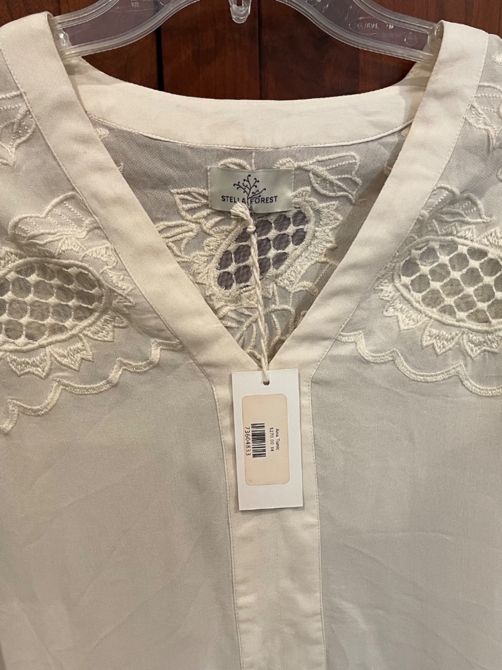 NWT Stella Forest 'Ana' Embroidered Lace Blouse size 34/XS $270 - Picture 2 of 7